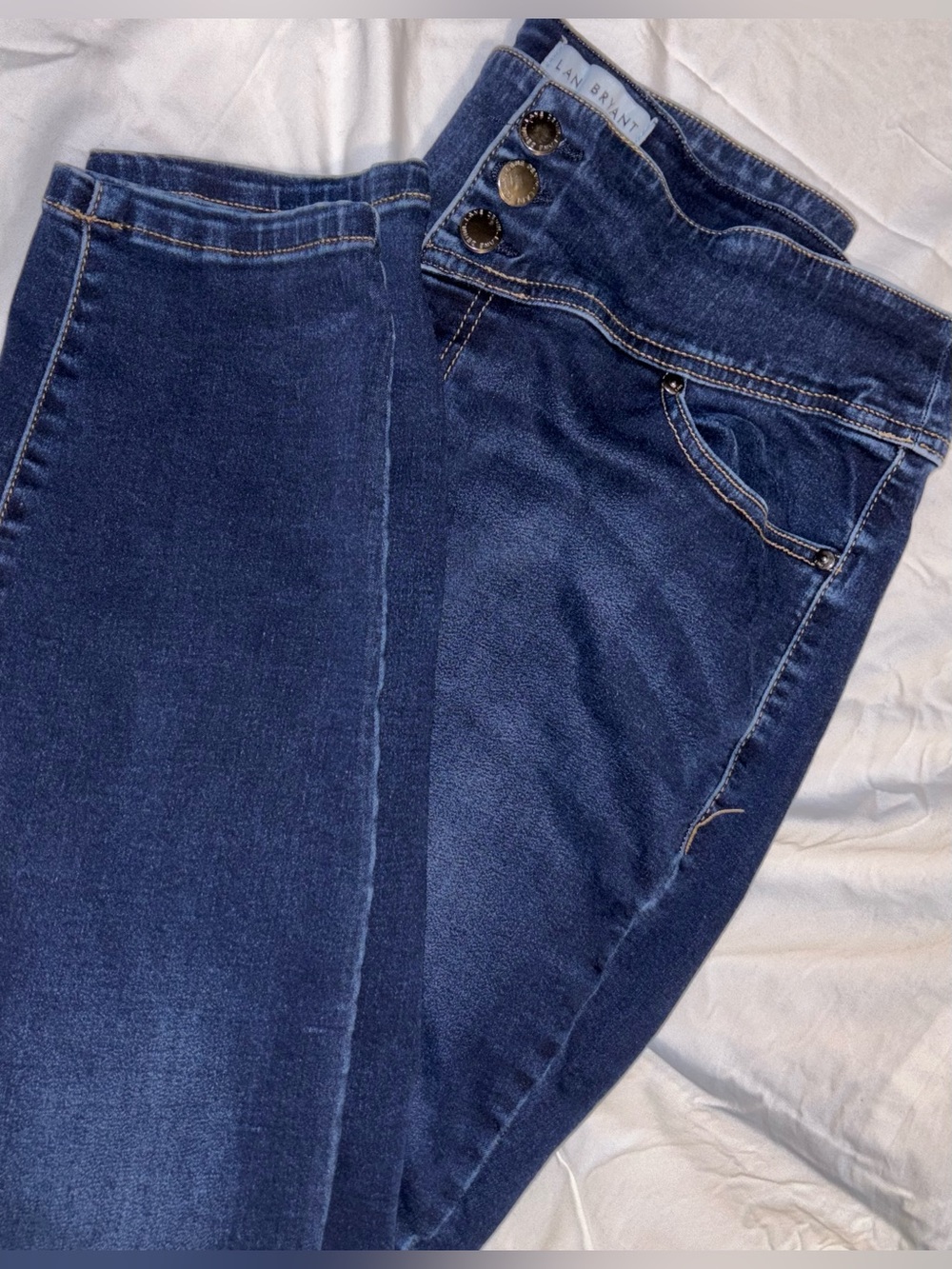 Lane Bryant Dark Denim High-Rise Stretch 3 Button Jeggings